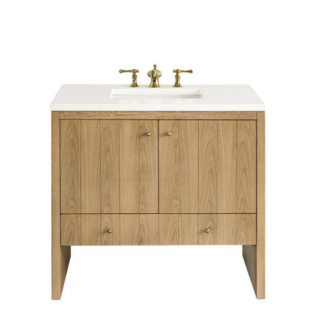 Contemporary Minimalist Vanity Base with Closed Storage