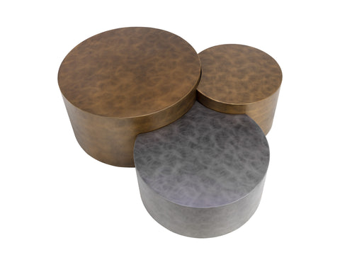 Sunpan Neo Abstract Curved Drum Coffee Table Set