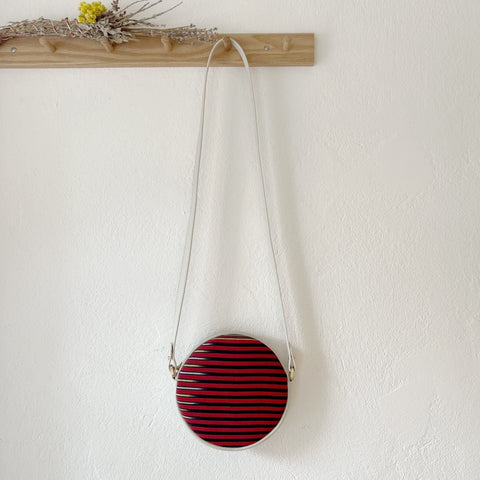 Handmade Stripe Crossbody with Zipper and Removable Shoulder Strap