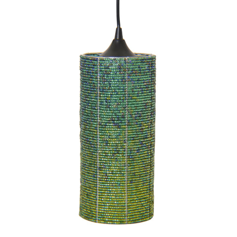 Accent Bohemian Art Glass Pendant Light with Beads