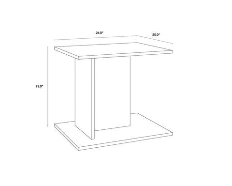 Sunpan Madsen Minimalist Rectangle End Table
