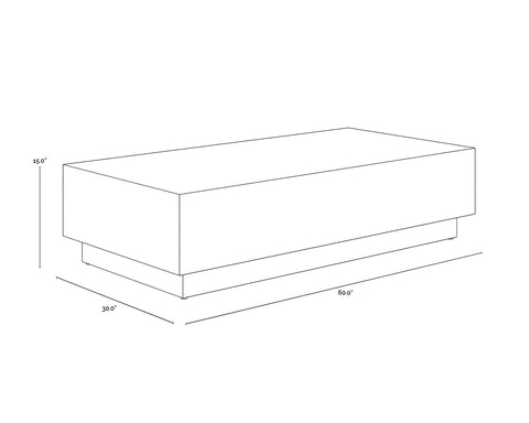 Sunpan Albans Modern Plinth Rectangle Coffee Table - 60 W