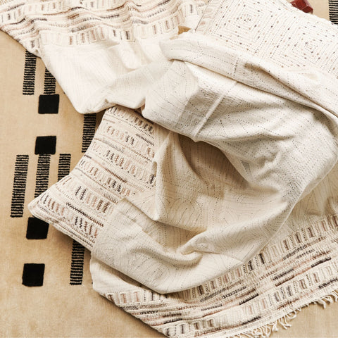 Powered by People Artful Traditionalist Hand Block Print Bohemian Accent Pillow - 20 x 20