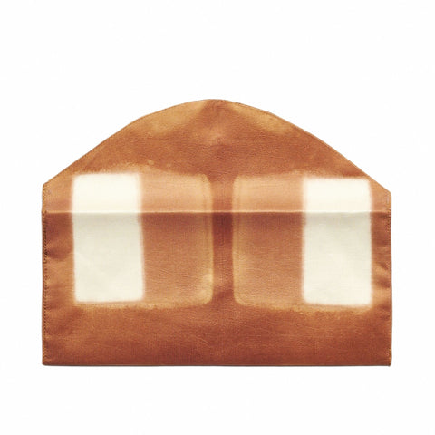 Color Block Silk Pouch with Snap Closure and Pocket