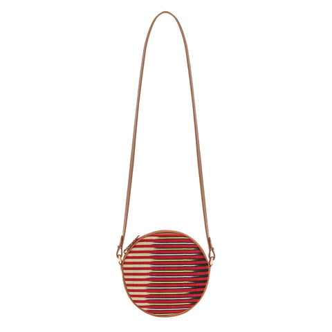 Handmade Stripe Crossbody with Zipper Closure and Removable Strap