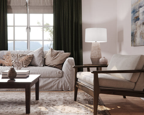 Adrian Column Carving Modern Accent Table Lamp