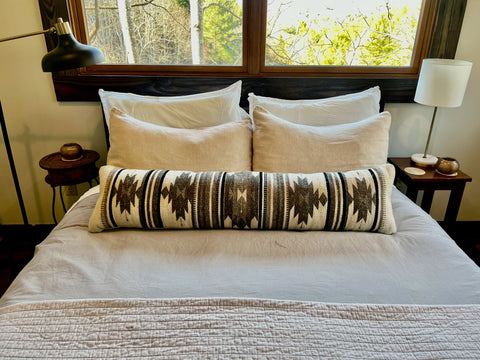 Artful Traditionalist Bohemian Lumbar Wool Pillow