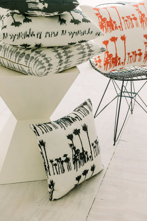 Powered by People Artful Traditionalist Organic Nature Graphic Linen Accent Pillow - 18 x 18