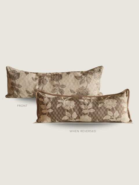 Powered by People Artful Traditionalist Double Sided Lumbar Pillow with Contrast Trim - 18 x 18 - 22 x 22