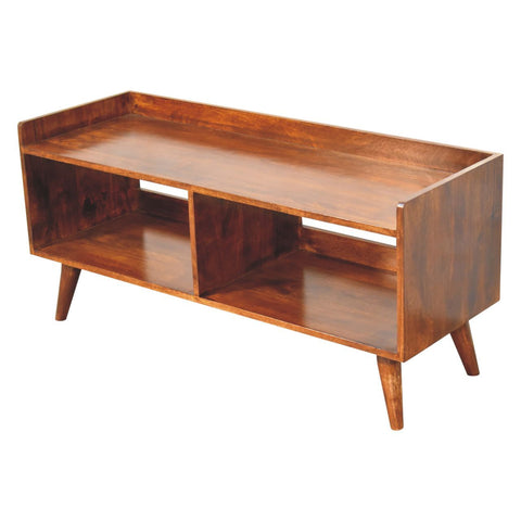 Mid Century Minimalist Solid Wood Media Console