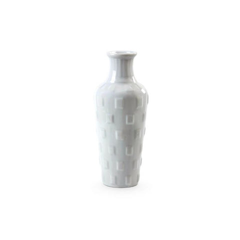 Decorating Essentials Modern Geometric Embossed Porcelain Table Vase