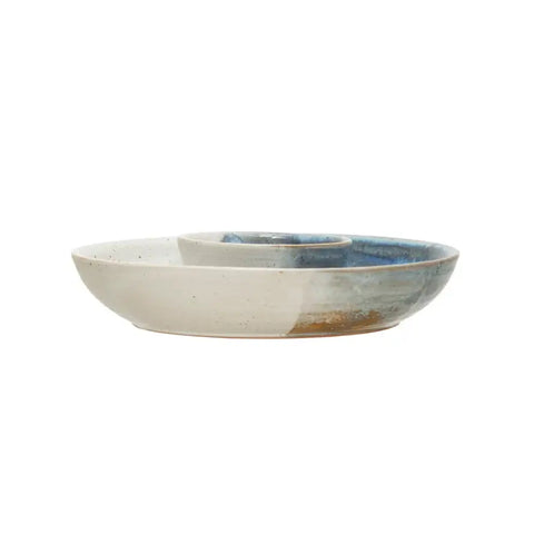 Everyday Abstract Bohemian Glazed Stoneware Dip Bowl