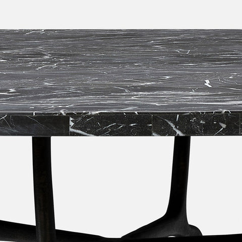 Made Goods Minimalist Tulip Dining Table with Oval Stone Frame