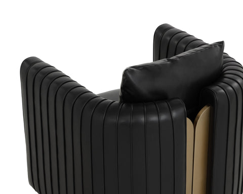 Timeless Minimalist Barrel Lounge Chair with Piping