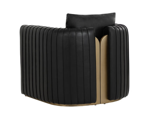 Timeless Minimalist Barrel Lounge Chair with Piping