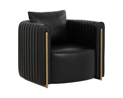 Timeless Minimalist Barrel Lounge Chair with Piping
