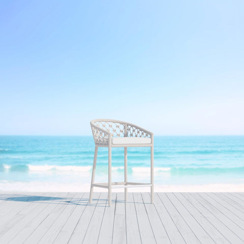 Amelia Coastal Garden Stool Weather Resistant Outdoor Furniture