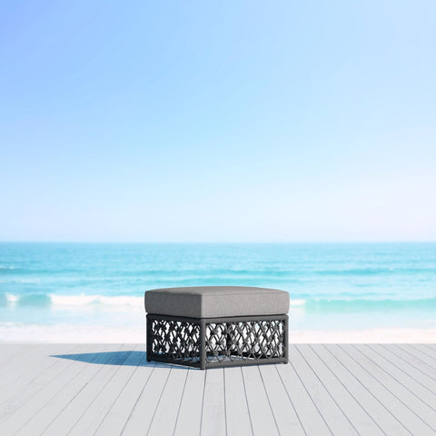 Amelia Lawn & Garden Modern Chenille Pouf Ottoman