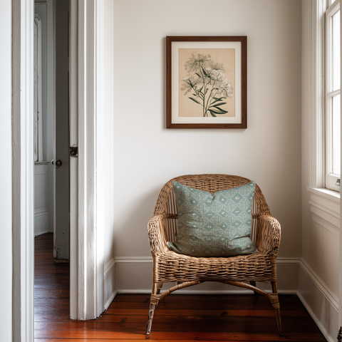 Americana Throw Pillow in Teal