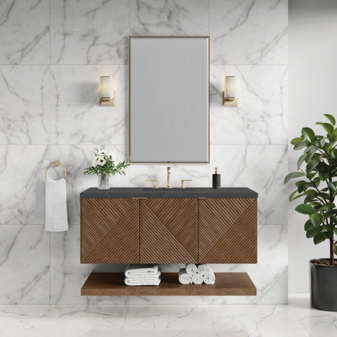 Marcello Mid Century Wall Mount Bathroom Vanity with Single Bowl