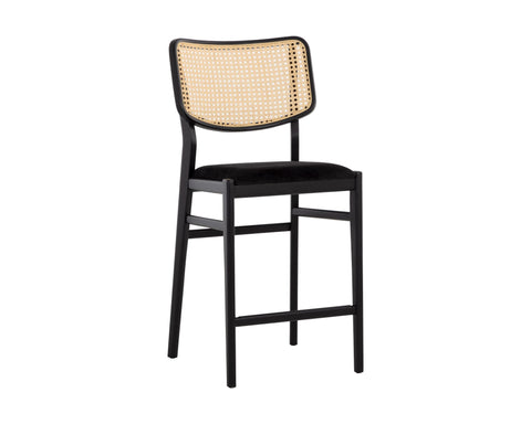Timeless Minimalist Oak Slat Back Contemporary Counter Stool