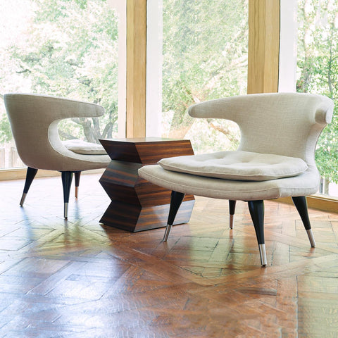 Timeless Minimalist Armless Club Lounge Chair with Low Back