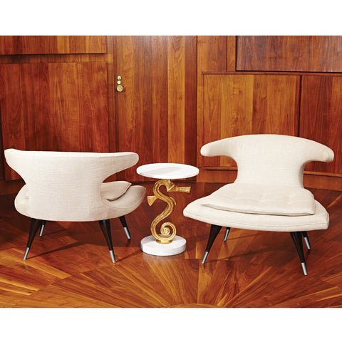 Timeless Minimalist Armless Club Lounge Chair with Low Back