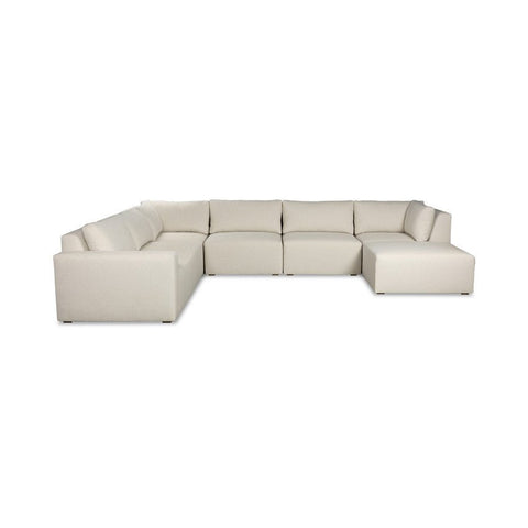 Modern Solid Modular Sofa with Armrests and Loose Cushions
