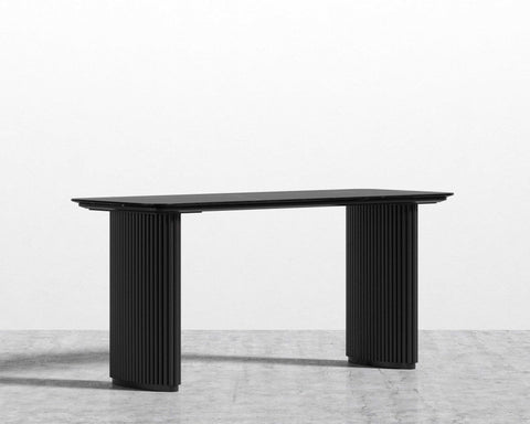 Athena Timeless Minimalist Modern Fluted Marble Writing Desk