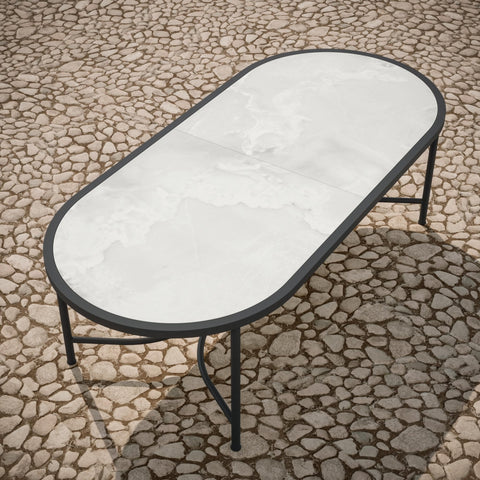 Azzurro Living Timeless Minimalist Oval Contemporary Dining Table