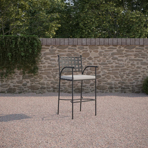 Outdoor Living & Garden Art Deco Bar Stool with Cross Back