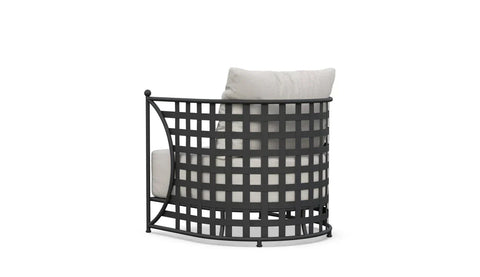 Traditional Club Armchair with Fixed Arms and Barrel Back