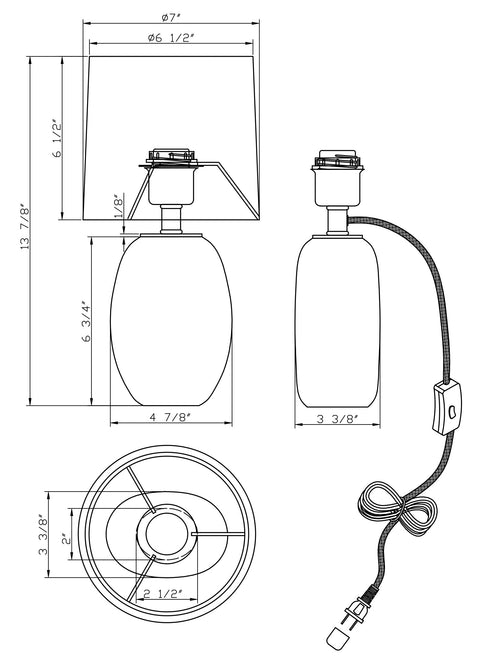 Audrey Modern Handcrafted Drum Table Lamp