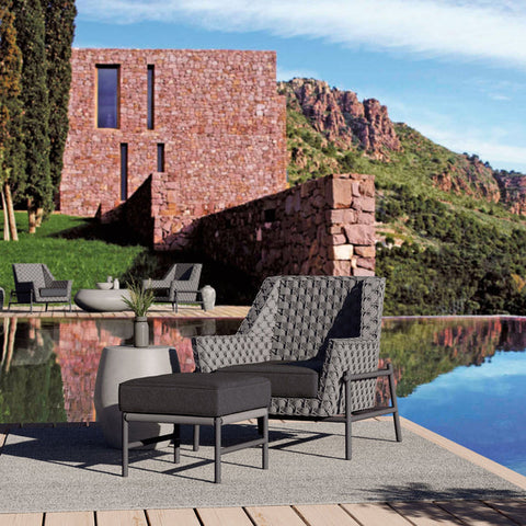 Avalon Modern Hand Woven Pouf Ottoman