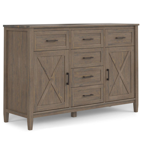 Farmhouse Transitional Bronze Wood Sideboard Cabinet