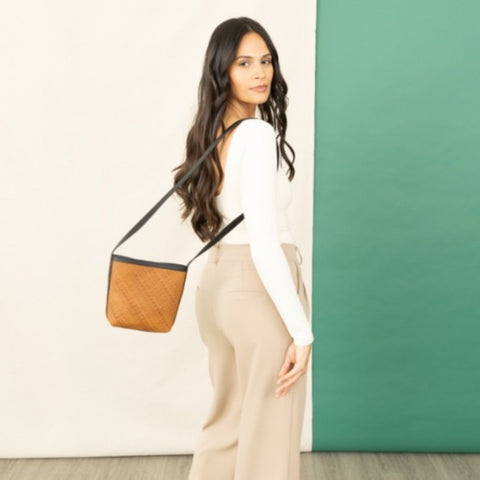 Geometric Braided Crossbody with Shoulder Straps