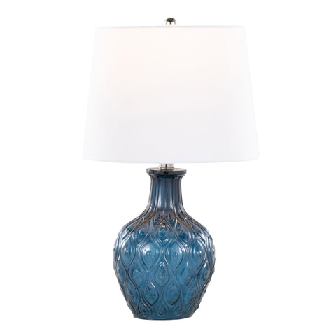 Gloria Textured Drum Accent Embossed Lamp Set