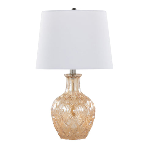 Gloria Textured Drum Accent Embossed Lamp Set