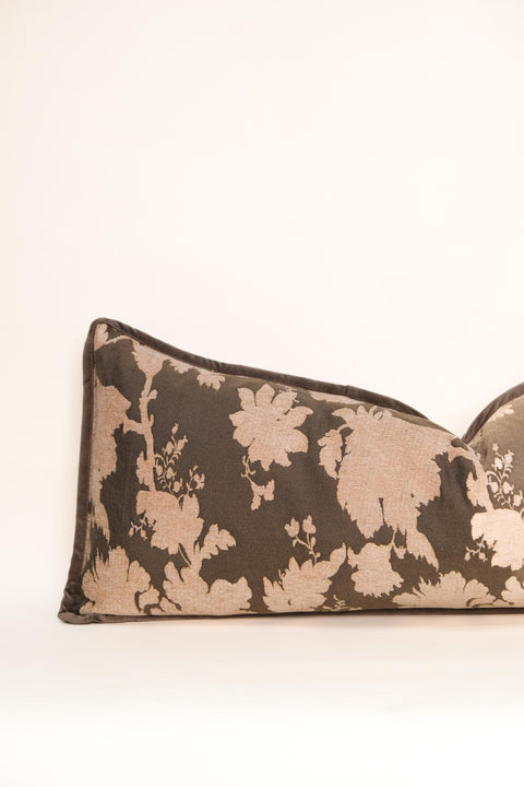 Artful Traditionalist Vintage Embroidery Lumbar Pillow