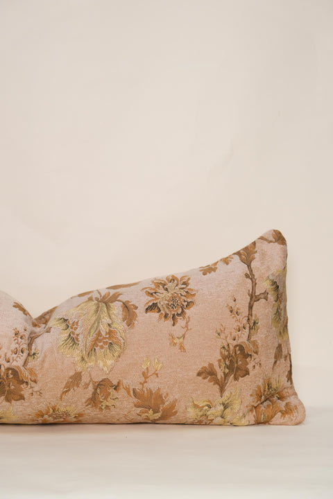 Artful Traditionalist Vintage Embroidery Lumbar Pillow