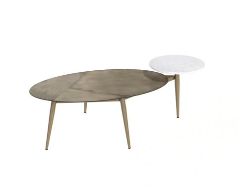 Sunpan Tuner Modern Geometric Oval Coffee Table