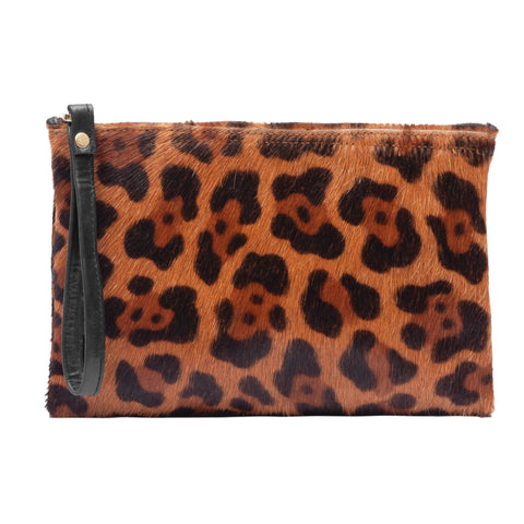 Evening Leopard Graphic Handmade Clutch
