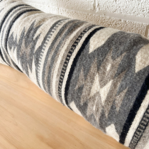 Artful Traditionalist Bohemian Lumbar Wool Pillow