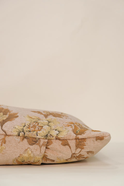 Artful Traditionalist Vintage Embroidery Lumbar Pillow