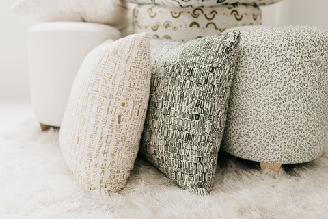 Monochromatic Symbol Graphic Accent Pillow with Zipper Closure