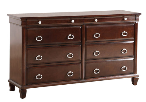 Traditional Double Dresser with Pull Handles Drawer Chest