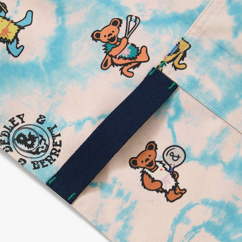 Character Print Bib Apron with Adjustable Patch Pockets