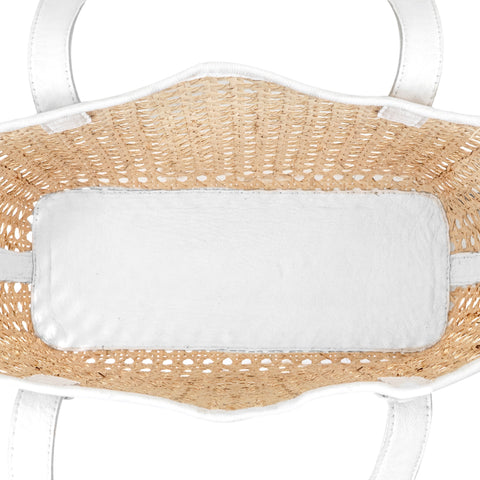 Beach Handmade Geometric Leather Trim Tote