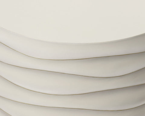 Sunpan Corey Sculpted Round Drum Coffee Table Modern