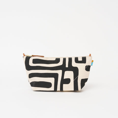 Abstract Graphic Zip Top Pouch with Flat Bottom